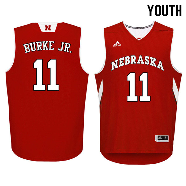 Youth Nebraska Cornhuskers #11 Dachon Burke Jr. College Basketball Jerseys Sale-Red